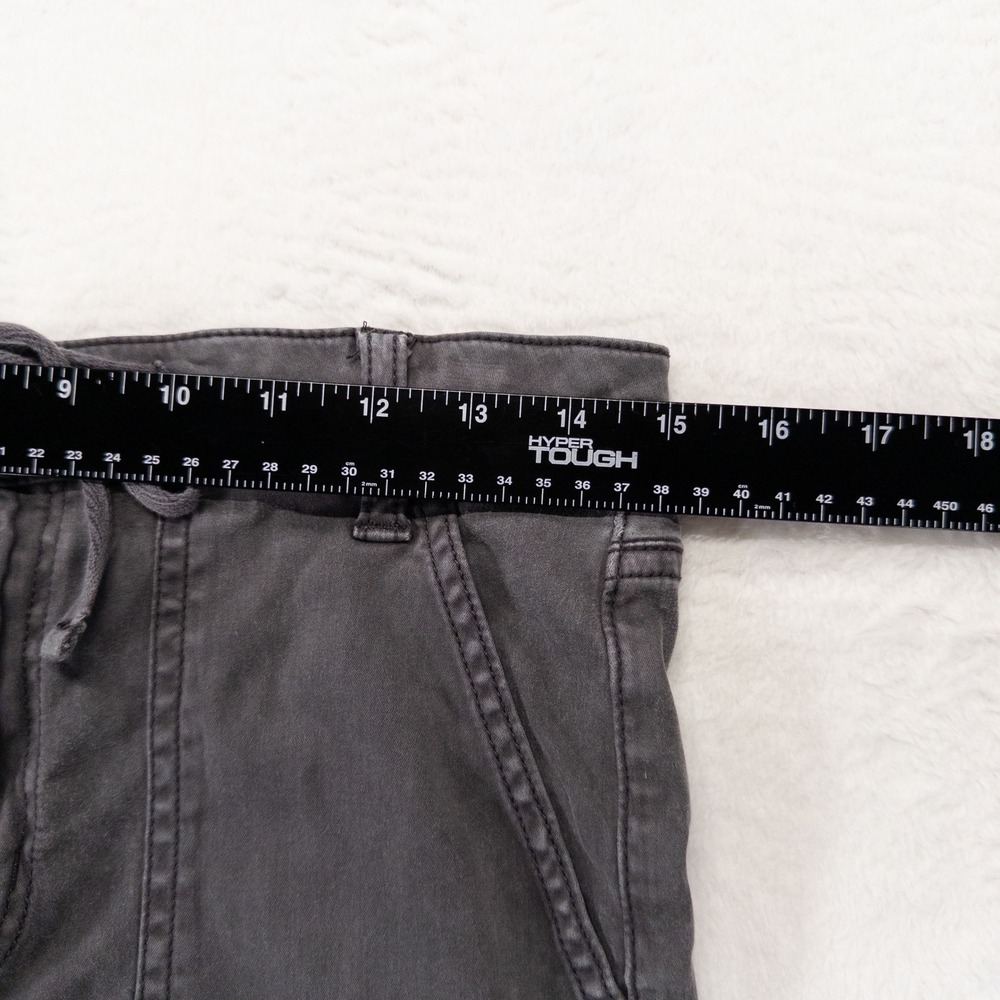 American Eagle Hi Rise Jegging 10 LONG Gray Cargo Pockets Drawstring Utility - Picture 6 of 14